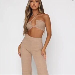 White fox | Self Made Crop Beige and Unconditional Pants Beige